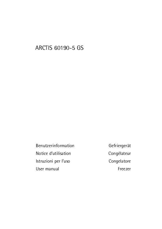 Guide utilisation AEG-ELECTROLUX A60190GS5 de la marque AEG-ELECTROLUX
