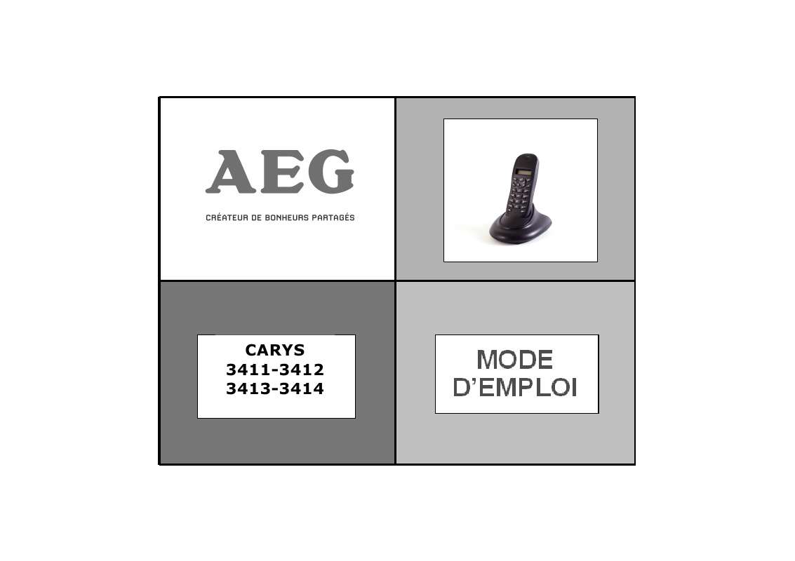 Guide utilisation  AEG-ELECTROLUX CARYS 3411  de la marque AEG-ELECTROLUX