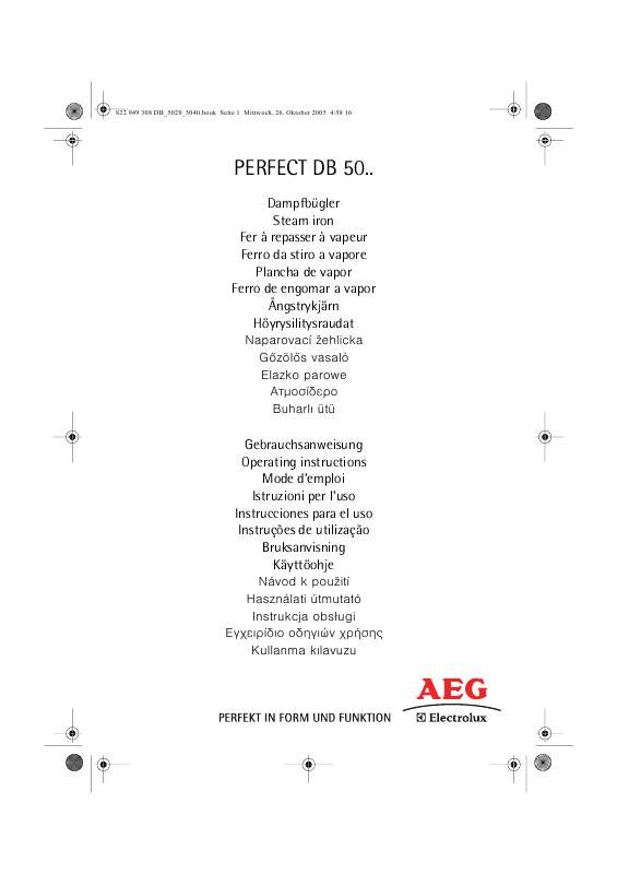 Guide utilisation  AEG-ELECTROLUX DB5040  de la marque AEG-ELECTROLUX