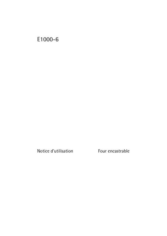 Guide utilisation  AEG-ELECTROLUX E1000-6-M  de la marque AEG-ELECTROLUX
