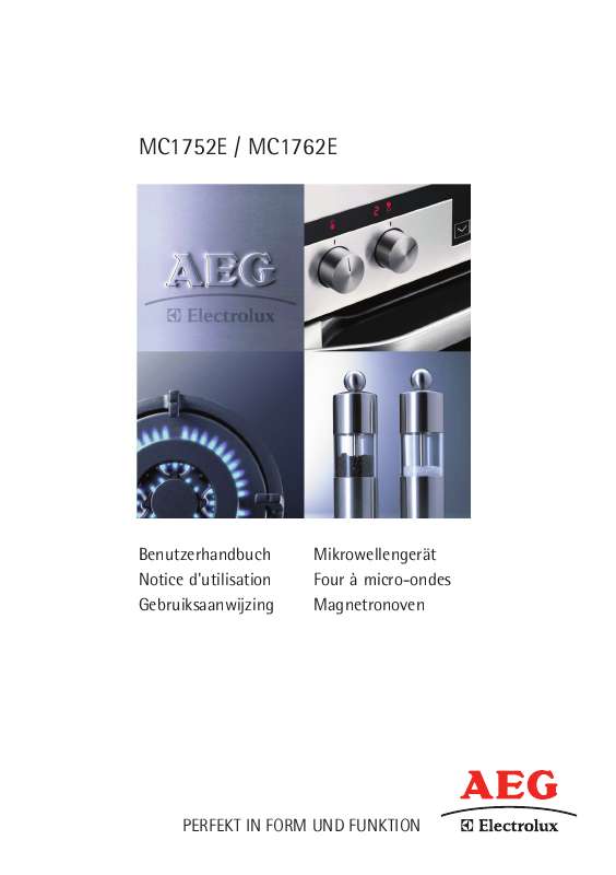Guide utilisation  AEG-ELECTROLUX MC1752E-A  de la marque AEG-ELECTROLUX