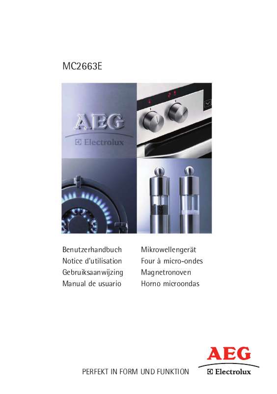 Guide utilisation  AEG-ELECTROLUX MC2663E-W  de la marque AEG-ELECTROLUX