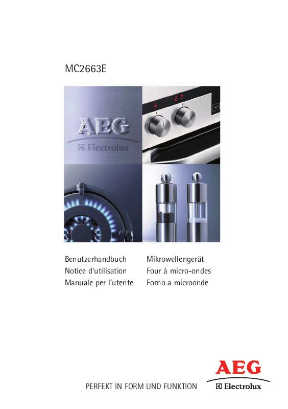Guide utilisation  AEG-ELECTROLUX MC2663EM  de la marque AEG-ELECTROLUX