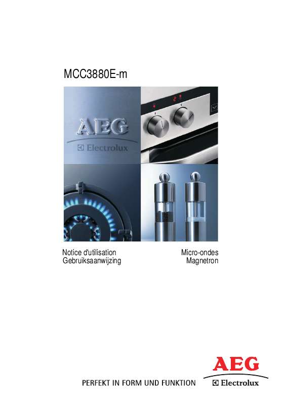 Guide utilisation  AEG-ELECTROLUX MCC3880E-M  de la marque AEG-ELECTROLUX