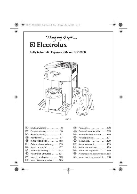 Guide utilisation  AEG-ELECTROLUX ECG6600AU  de la marque AEG-ELECTROLUX