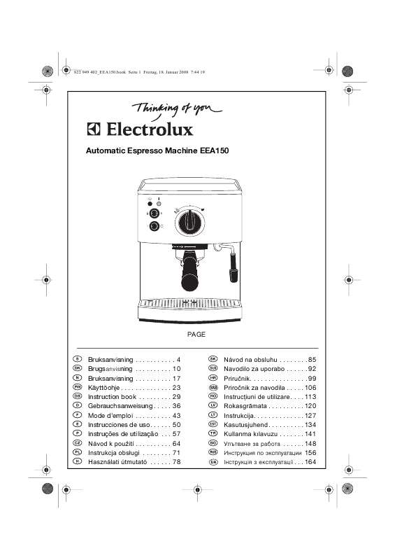 Guide utilisation AEG-ELECTROLUX EEA150 de la marque AEG-ELECTROLUX