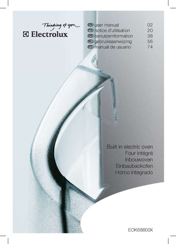 Guide utilisation  AEG-ELECTROLUX EOK68600X  de la marque AEG-ELECTROLUX