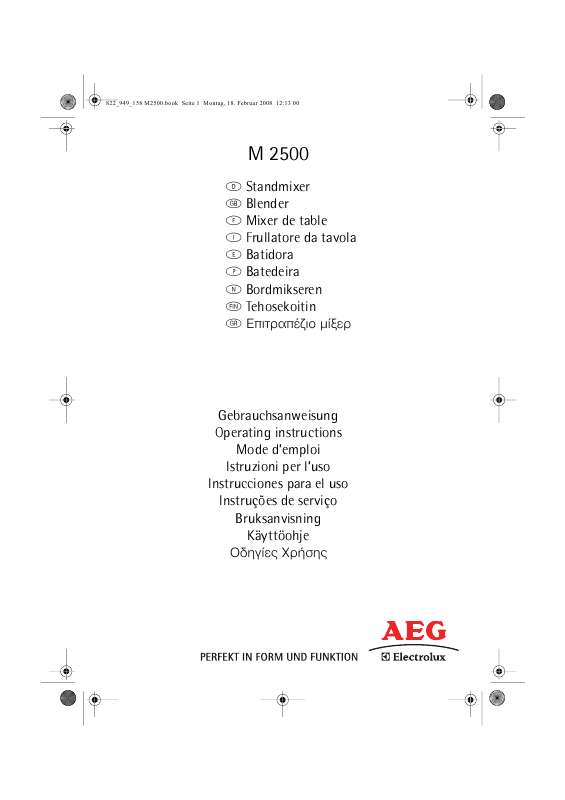 Guide utilisation  AEG-ELECTROLUX M 2500  de la marque AEG-ELECTROLUX