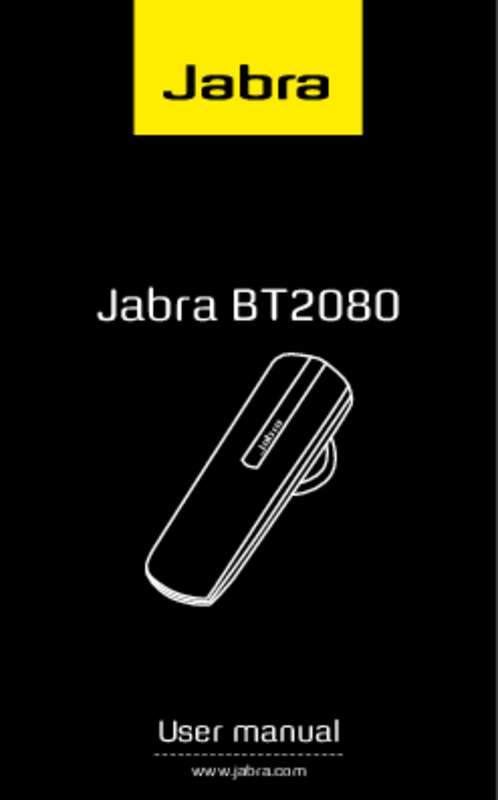 Guide utilisation JABRA BT2080  de la marque JABRA