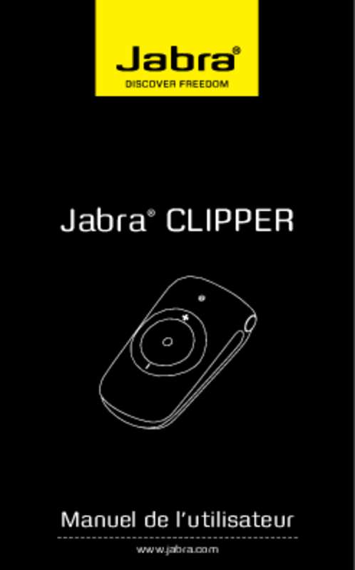 Guide utilisation JABRA CLIPPER BLUETOOTH  de la marque JABRA