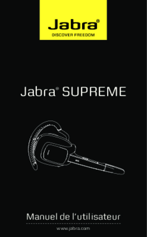 Guide utilisation JABRA SUPREME  de la marque JABRA