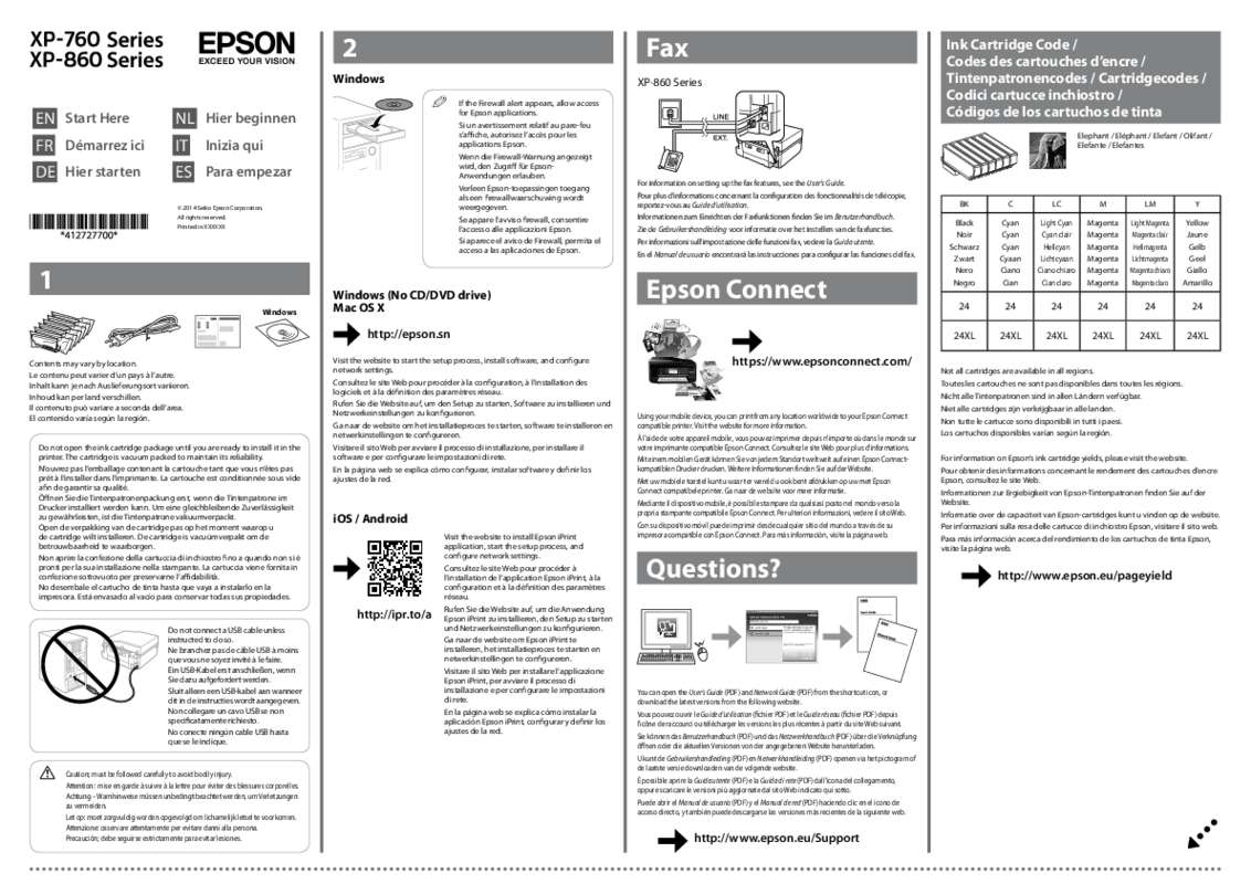 Guide utilisation EPSON EXPRESSION PHOTO XP-760P & EXPRESSION PHOTO XP-760  de la marque EPSON