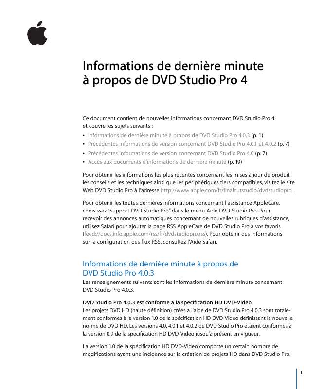Guide utilisation  APPLE DVD STUDIO PRO 4.0  de la marque APPLE