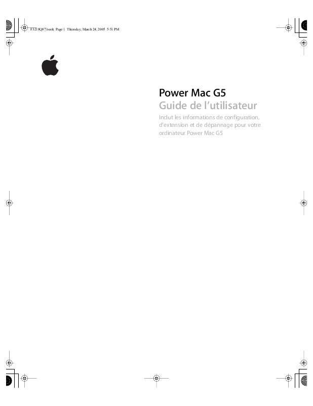 Guide utilisation APPLE POWER MAC G5 (2005)  de la marque APPLE