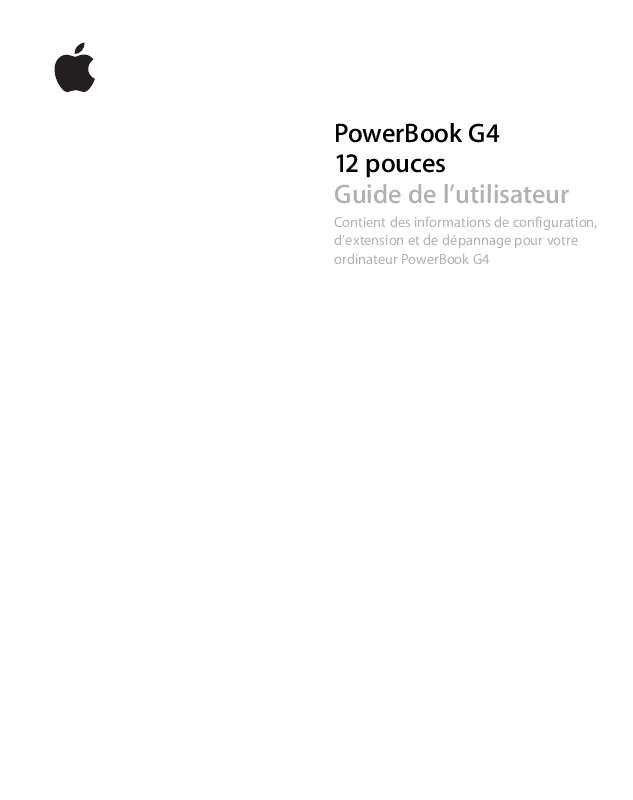 Guide utilisation APPLE POWERBOOK G4 12-INCH  de la marque APPLE