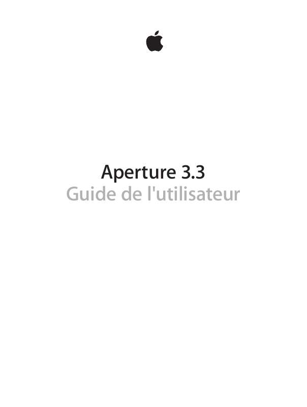 Guide utilisation  APPLE APERTURE 3.3  de la marque APPLE