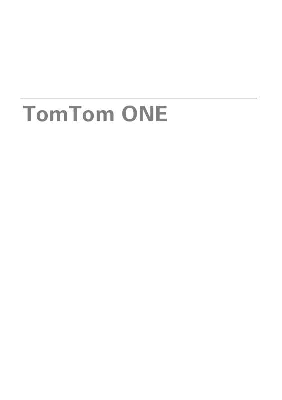 Guide utilisation TOMTOM ONE 2ND EDITION  de la marque TOMTOM