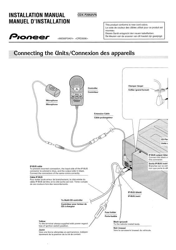 Guide utilisation  PIONEER CDX-P2050VN  de la marque PIONEER