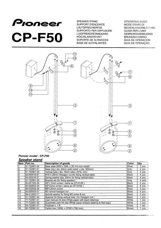 Guide utilisation  PIONEER CP-F50  de la marque PIONEER