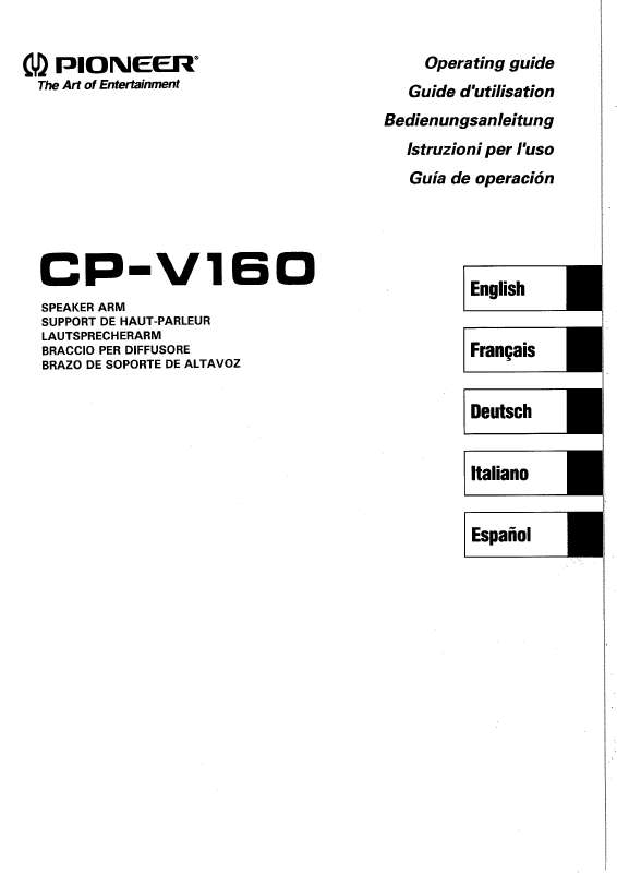 Guide utilisation  PIONEER CP-V160  de la marque PIONEER