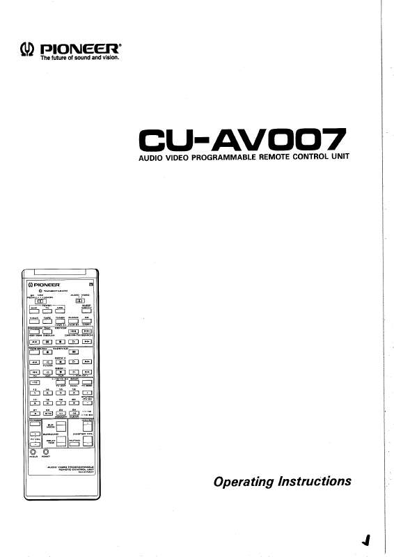 Guide utilisation  PIONEER CU-AV007  de la marque PIONEER