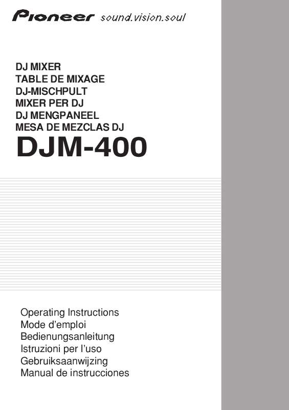 Guide utilisation  PIONEER DJM-400  de la marque PIONEER