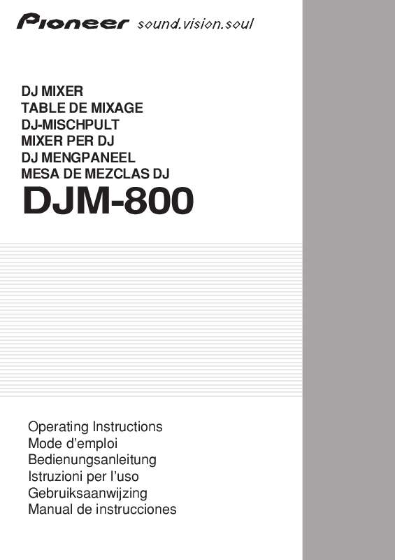 Guide utilisation  PIONEER DJM-800  de la marque PIONEER