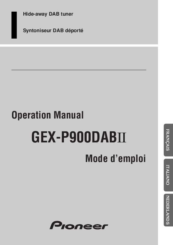 Guide utilisation  PIONEER GEX-P900DAB-02  de la marque PIONEER