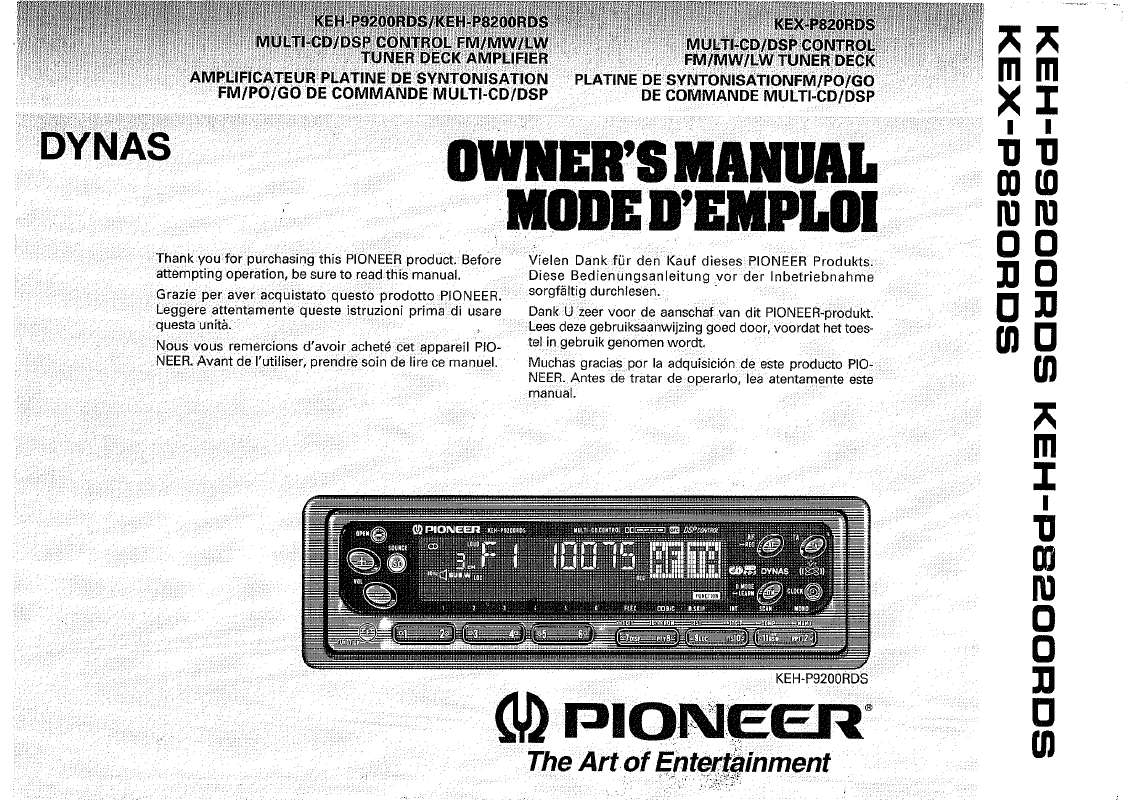 Guide utilisation  PIONEER KEX-P820RDS  de la marque PIONEER