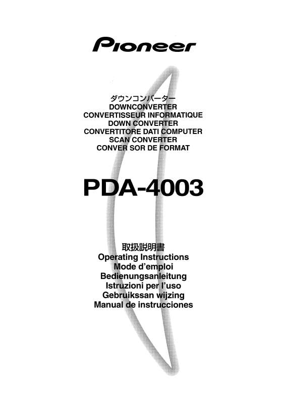 Guide utilisation  PIONEER PDA-4003  de la marque PIONEER