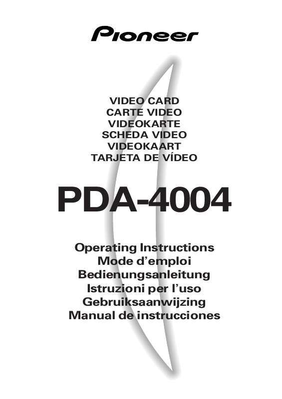Guide utilisation  PIONEER PDA-4004  de la marque PIONEER