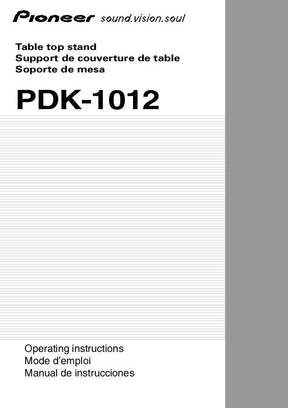 Guide utilisation  PIONEER PDK-1012  de la marque PIONEER
