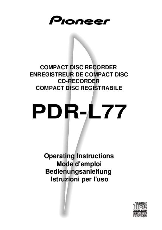 Guide utilisation  PIONEER PDR-L77  de la marque PIONEER