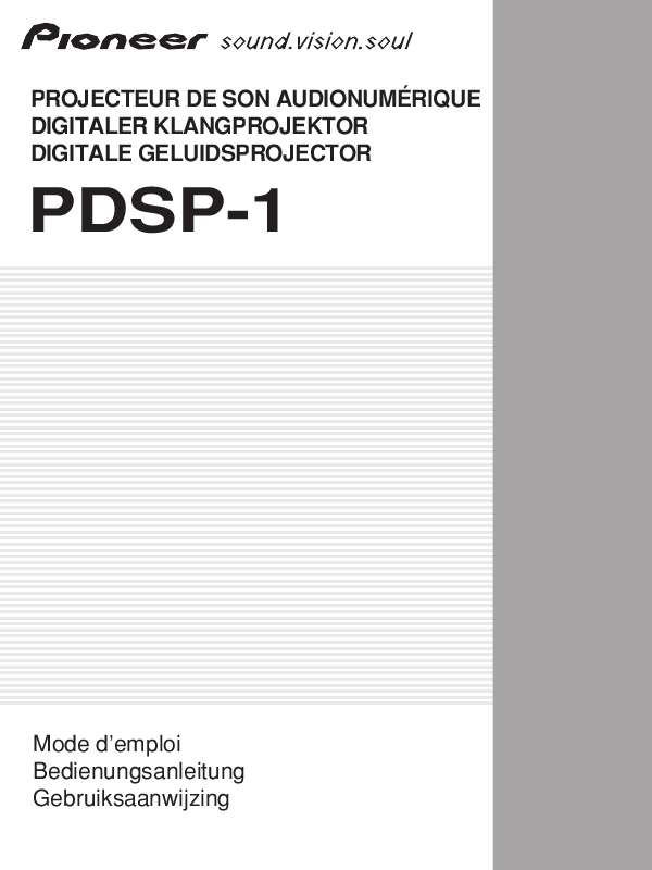 Guide utilisation  PIONEER PDSP-1  de la marque PIONEER