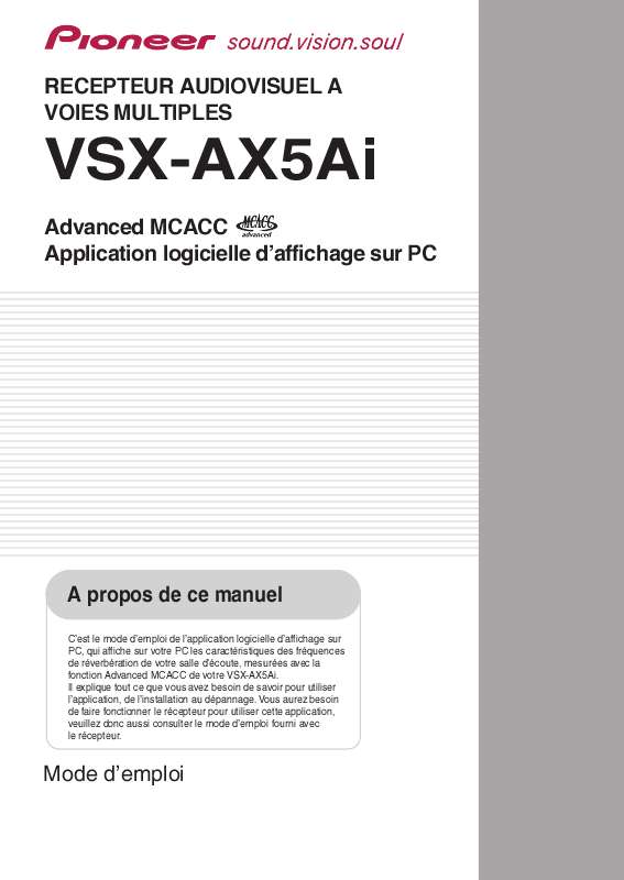 Guide utilisation PIONEER VSX-AX5AI  de la marque PIONEER