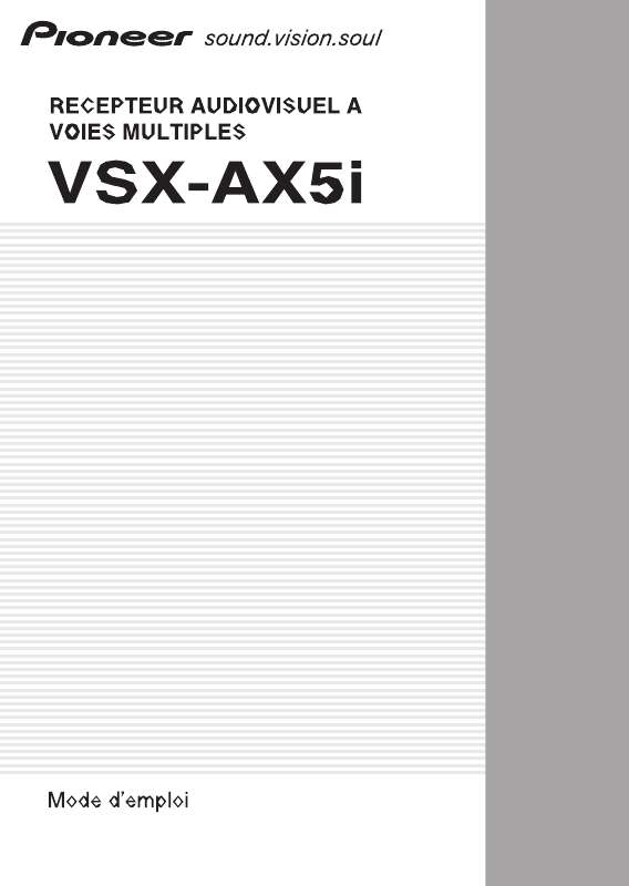 Guide utilisation PIONEER VSX-AX5I  de la marque PIONEER
