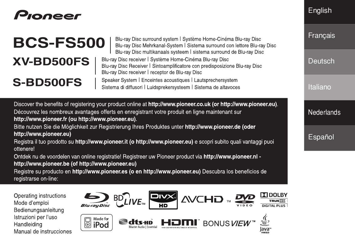 Guide utilisation  PIONEER BCS-FS500  de la marque PIONEER