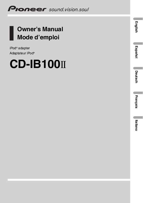 Guide utilisation PIONEER CD-IB100 II  de la marque PIONEER