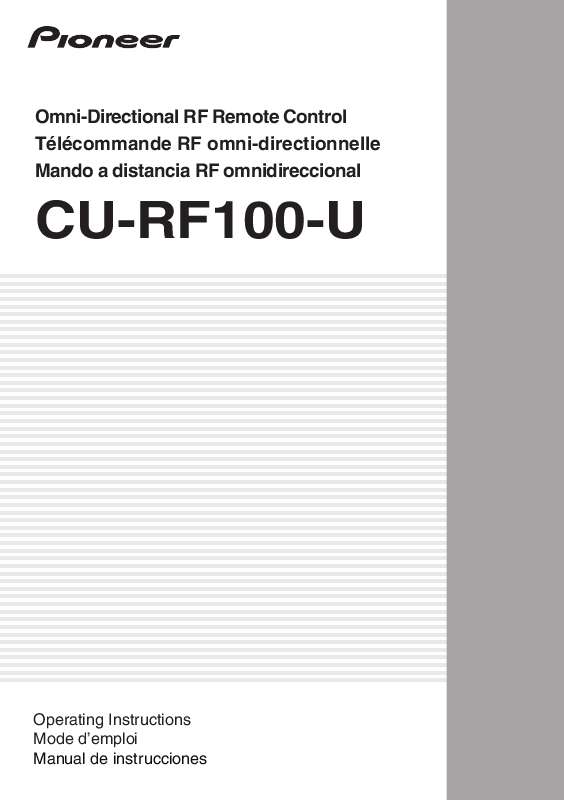 Guide utilisation  PIONEER CU-RF100-U  de la marque PIONEER