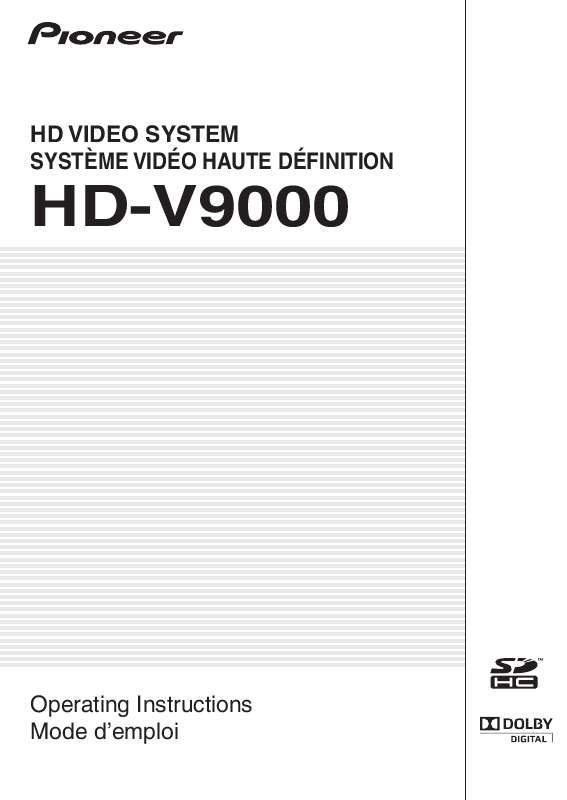Guide utilisation  PIONEER HD-V9000  de la marque PIONEER