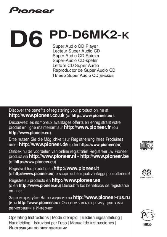 Guide utilisation  PIONEER PD-D6MK2-K  de la marque PIONEER
