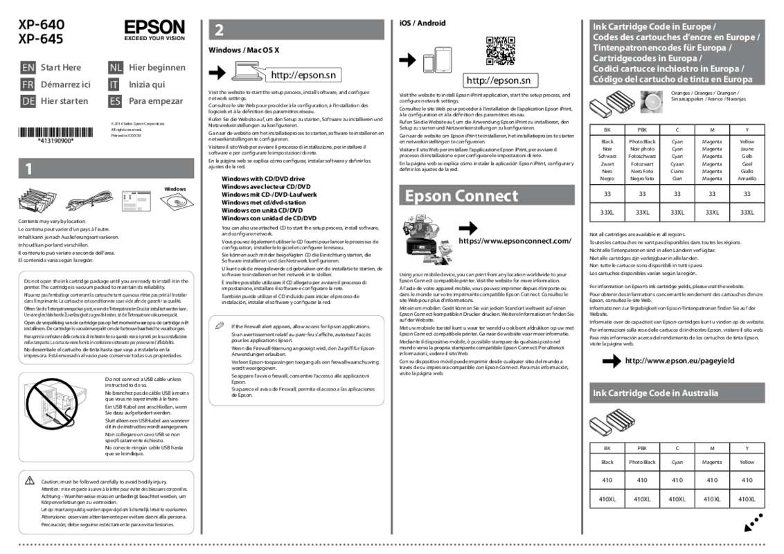 Guide utilisation EPSON EXPRESSION PREMIUM XP-640  de la marque EPSON