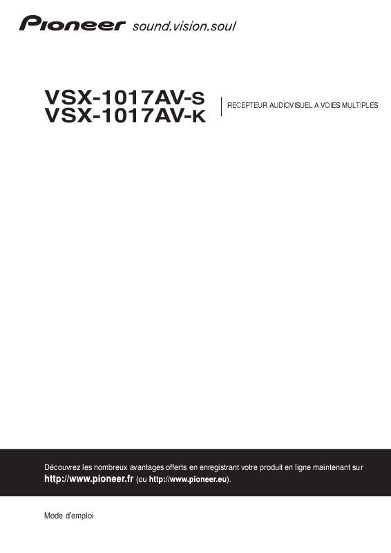 Guide utilisation PIONEER VSX-1017AV-K  de la marque PIONEER