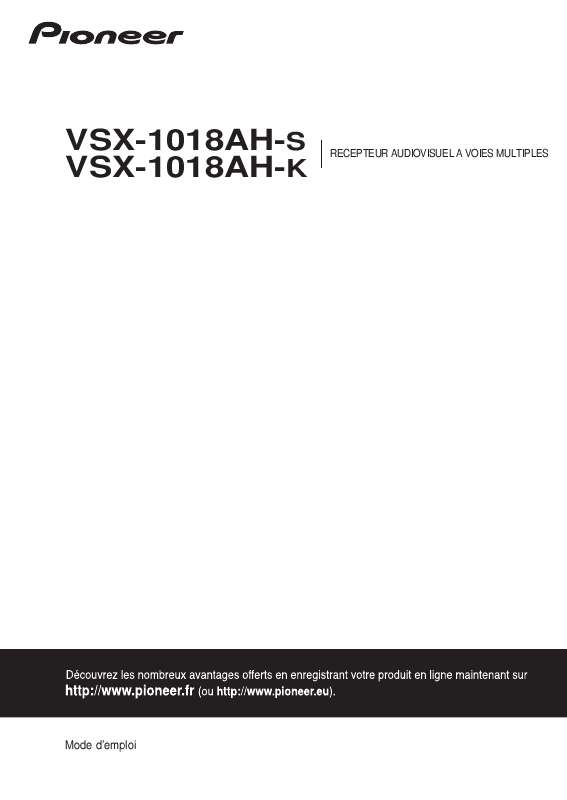 Guide utilisation PIONEER VSX-1018AH-S  de la marque PIONEER