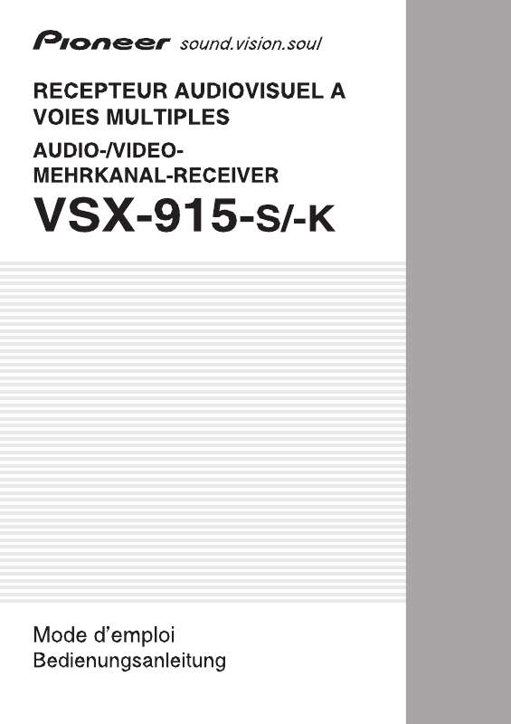 Guide utilisation PIONEER VSX-915-K  de la marque PIONEER