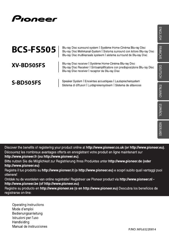 Guide utilisation  PIONEER BCS-FS505  de la marque PIONEER
