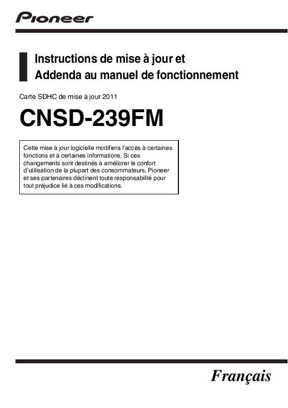 Guide utilisation  PIONEER CNSD-239FM  de la marque PIONEER