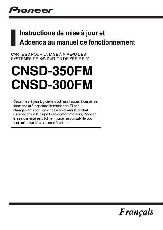 Guide utilisation PIONEER CNSD-300FM  de la marque PIONEER