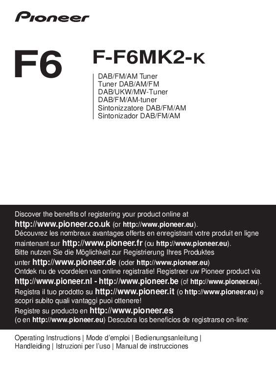 Guide utilisation  PIONEER F-F6MK2-K  de la marque PIONEER