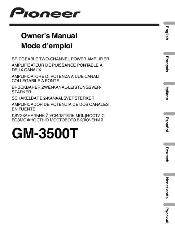Guide utilisation PIONEER GM-3500T  de la marque PIONEER